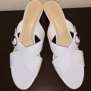 Franco Sarto White Leather Sandals